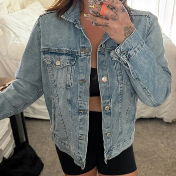 H&M Light Blue Denim Jean Jacket - Picture 2 of 5